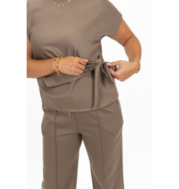 21Jewelz Co-ord set met strikdetail - taupe