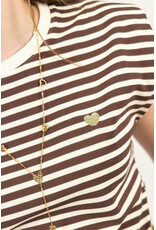 21Jewelz Gestreept t-shirt met gouden hartje