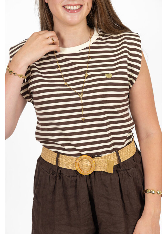 21Jewelz Gestreept t-shirt met gouden hartje