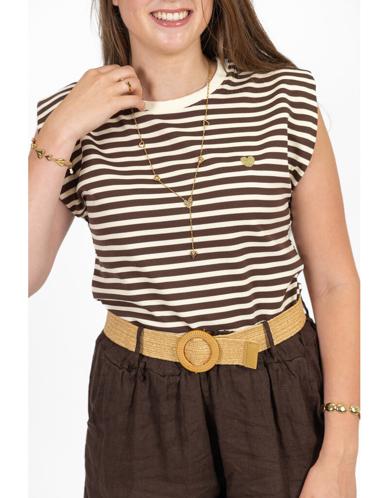 21Jewelz Gestreept t-shirt met gouden hartje