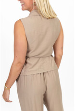 21Jewelz Co-ord set met strik gilet - beige