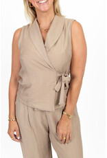 21Jewelz Co-ord set met strik gilet - beige