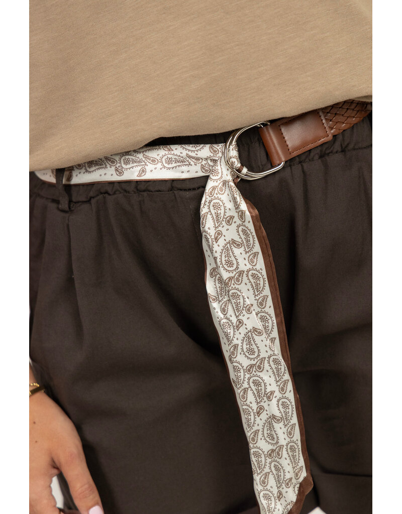 21Jewelz Short met knoopceintuur - donkerbruin