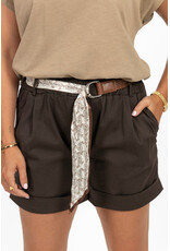 21Jewelz Short met knoopceintuur - donkerbruin