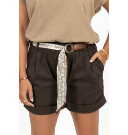 21Jewelz Short met knoopceintuur - donkerbruin