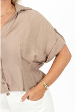 21Jewelz Blouse met omgeslagen korte mouwen - beige