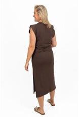 21Jewelz Basic lange jurk met studs - bruin