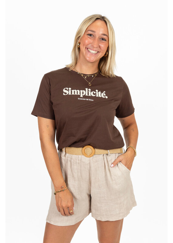 21Jewelz T-shirt "Simplicité" - bruin/beige