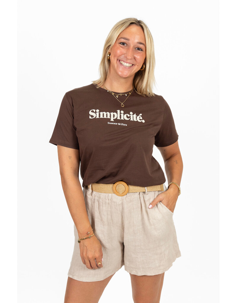 21Jewelz T-shirt "Simplicité" - bruin/beige