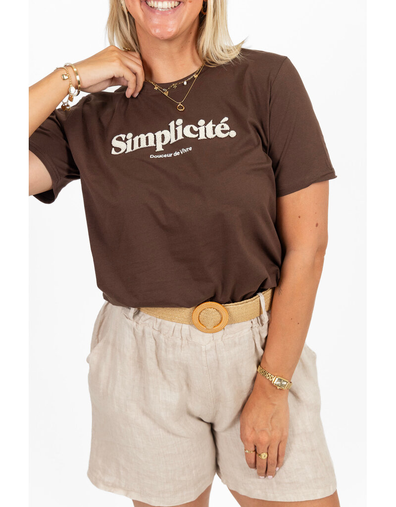 21Jewelz T-shirt "Simplicité" - bruin/beige