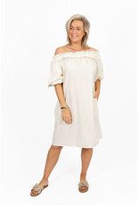 21Jewelz Off shoulder jurk met ruffle - ecru