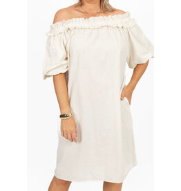 21Jewelz Off shoulder jurk met ruffle - ecru