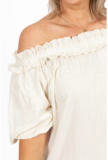 21Jewelz Off shoulder jurk met ruffle - ecru