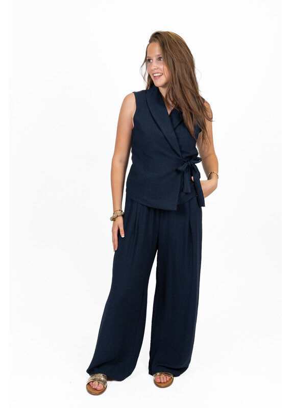 21Jewelz Co-ord set met strik gilet - blauw