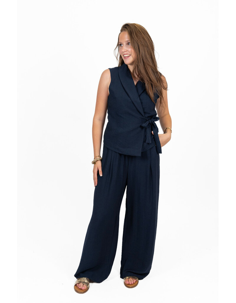 21Jewelz Co-ord set met strik gilet - blauw