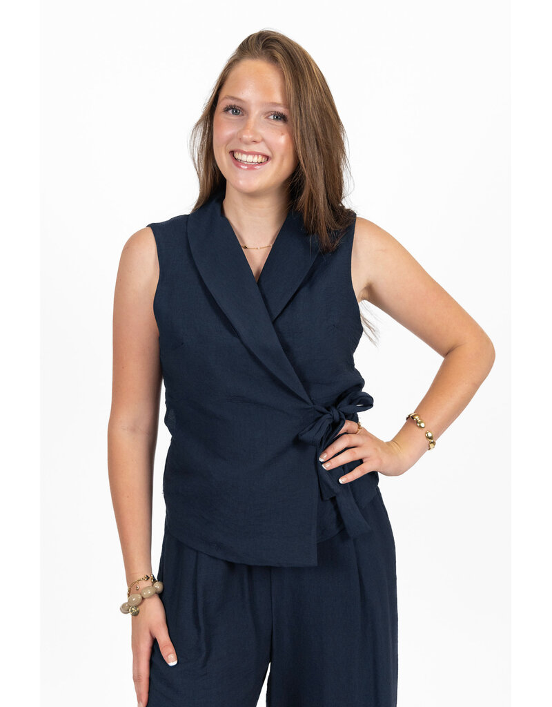 21Jewelz Co-ord set met strik gilet - blauw