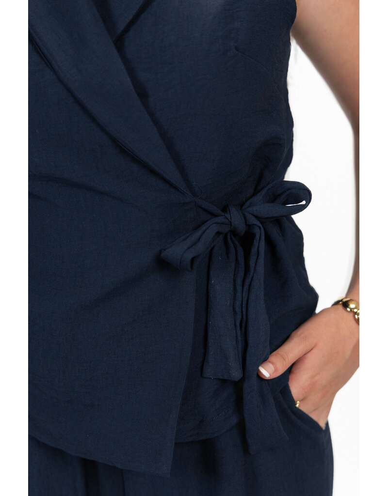 21Jewelz Co-ord set met strik gilet - blauw