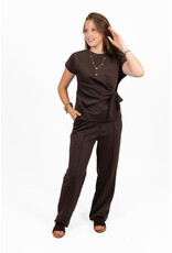 21Jewelz Co-ord set met strikdetail - bruin