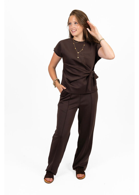 21Jewelz Co-ord set met strikdetail - bruin
