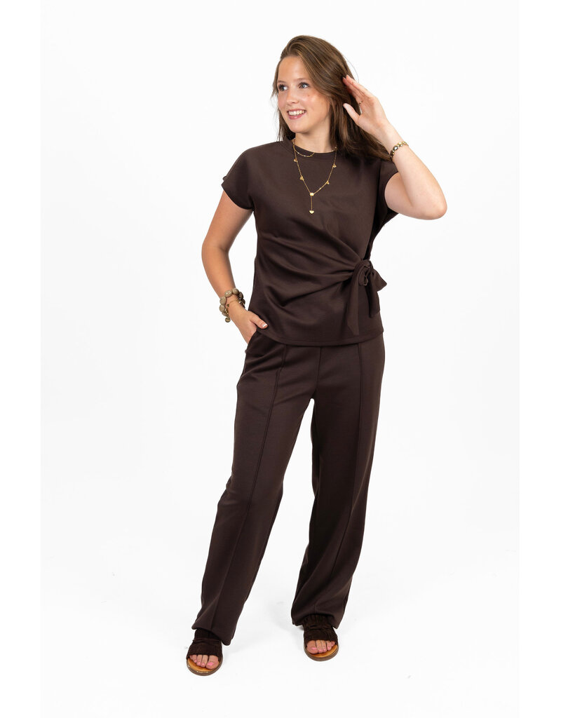 21Jewelz Co-ord set met strikdetail - bruin