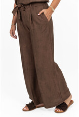 21Jewelz Effen zomer pantalon met strikceintuur - bruin