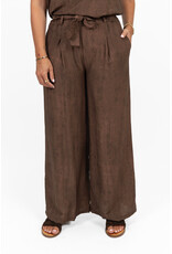21Jewelz Effen zomer pantalon met strikceintuur - bruin