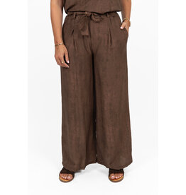 21Jewelz Effen zomer pantalon met strikceintuur - bruin