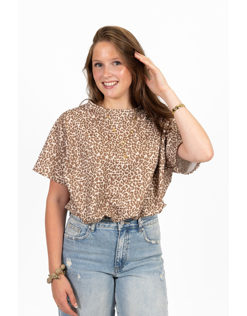 21Jewelz Cropped shirt met panterprint