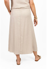 21Jewelz Effen linnen midi rok - beige