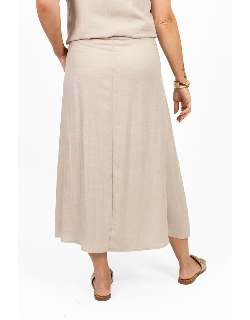 21Jewelz Effen linnen midi rok - beige