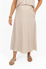 21Jewelz Effen linnen midi rok - beige