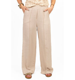 21Jewelz Effen linnen pantalon - beige