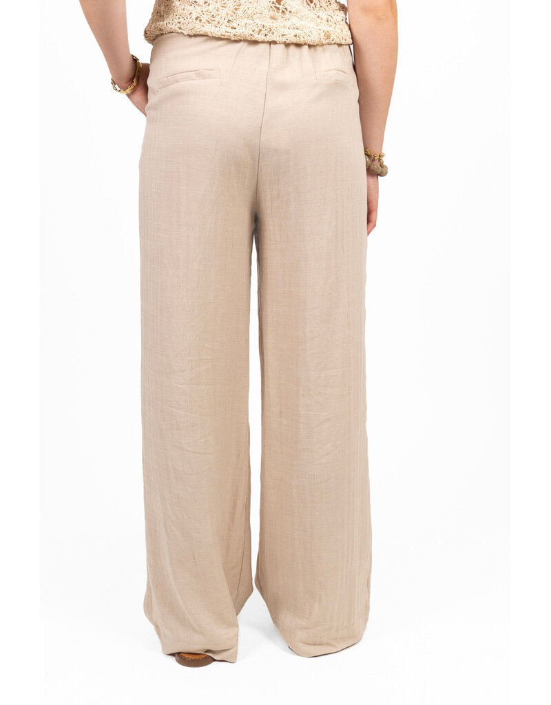 21Jewelz Effen linnen pantalon - beige