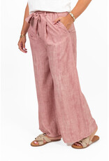 21Jewelz Effen zomer pantalon met strikceintuur - roze