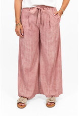 21Jewelz Effen zomer pantalon met strikceintuur - roze