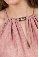 21Jewelz Effen haltertop met kralen - roze