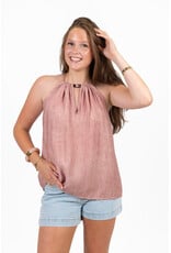 21Jewelz Effen haltertop met kralen - roze