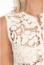 21Jewelz Gehaakt gilet met patroon - ecru
