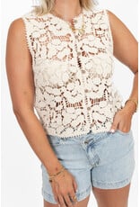 21Jewelz Gehaakt gilet met patroon - ecru