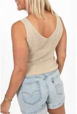 21Jewelz Glitter top met v-hals - beige