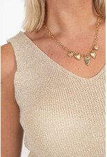 21Jewelz Glitter top met v-hals - beige