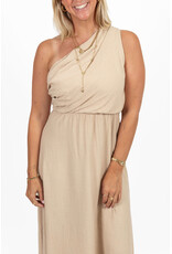 21Jewelz One shoulder jurk - beige