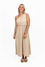 21Jewelz One shoulder jurk - beige