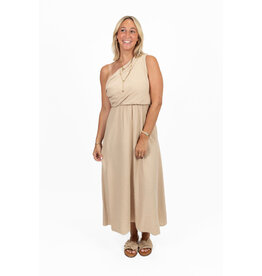 21Jewelz One shoulder jurk - beige