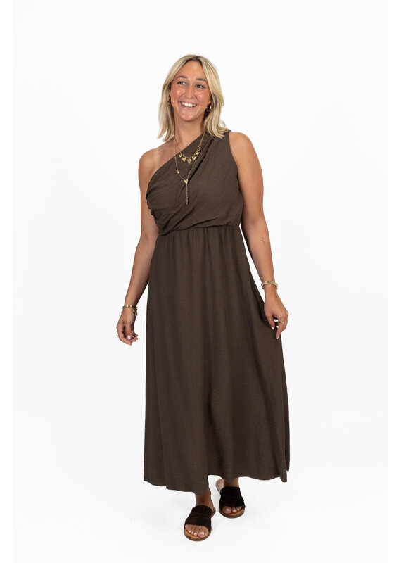 21Jewelz One shoulder jurk - bruin