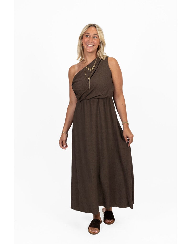 21Jewelz One shoulder jurk - bruin