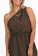 21Jewelz One shoulder jurk - bruin