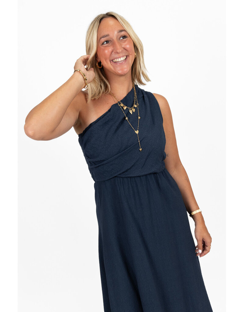 21Jewelz One shoulder jurk - donkerblauw