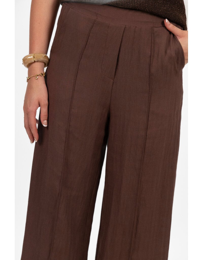 21Jewelz Effen linnen pantalon - bruin