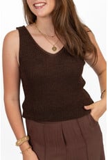 21Jewelz Glitter top met v-hals - bruin